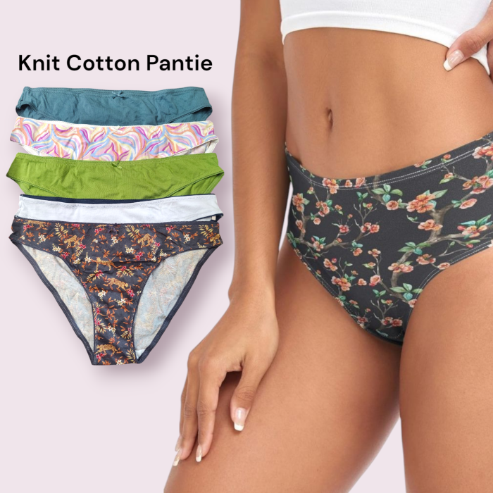Ladies Assorted 5pcs Pack Bikini Cut Cotton Regular Use Pantie - Image 6