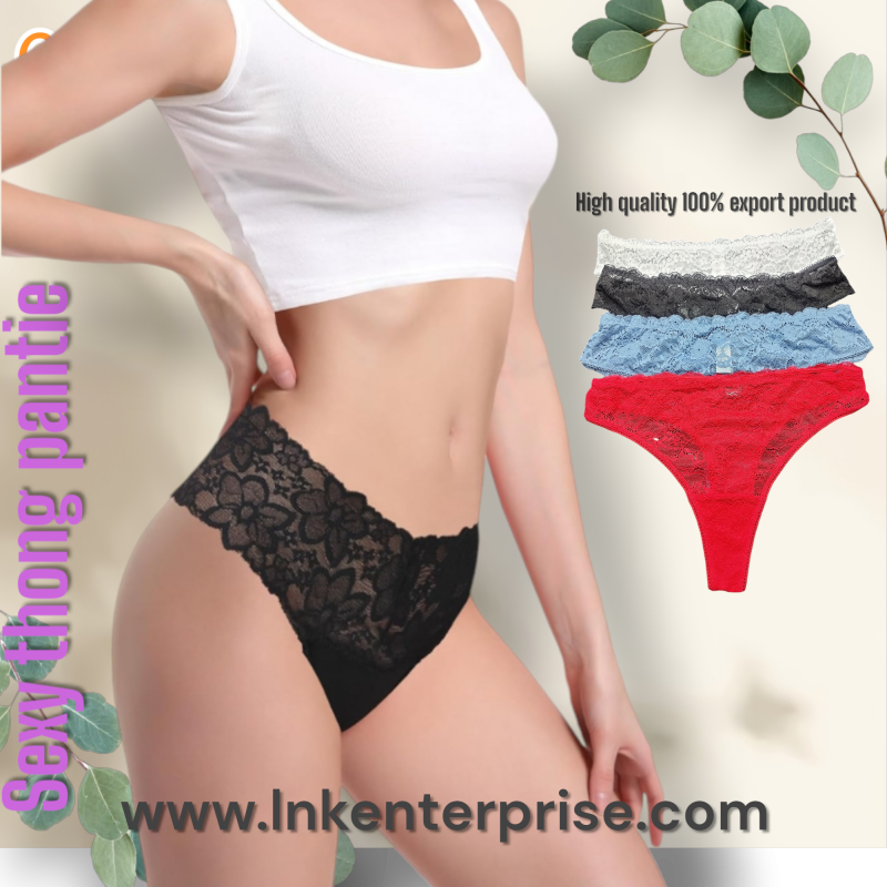 Womens thong Lace Pantie for china fabric 4pcs