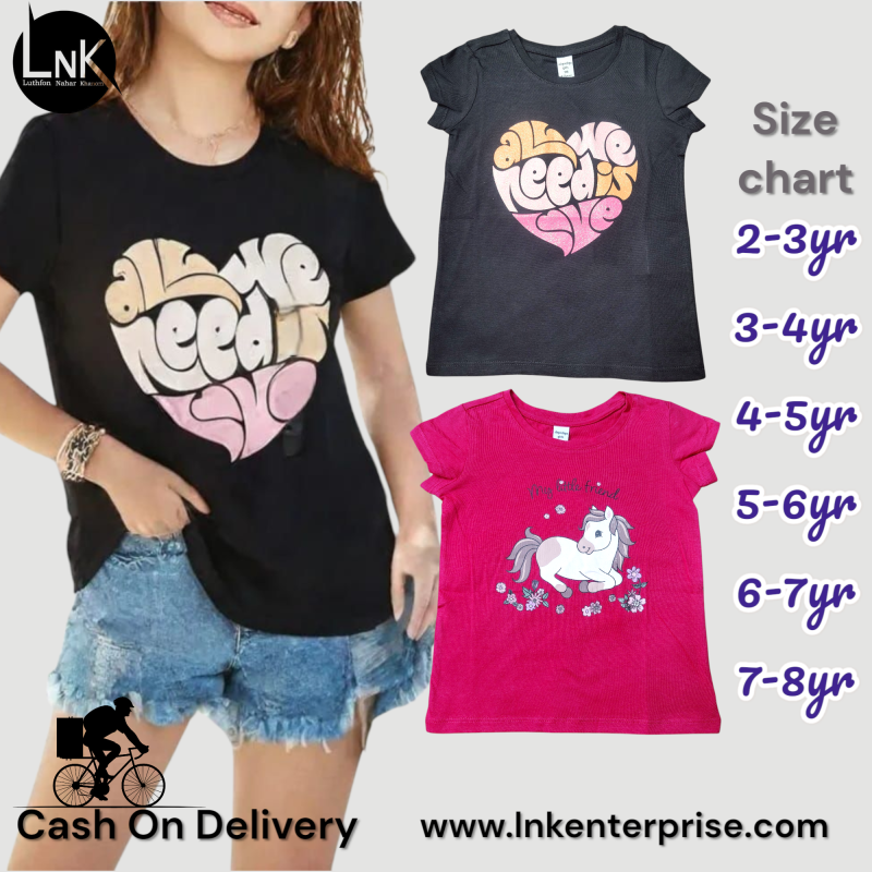 Half Sleeve Summer friendly  Girls T-shirt
