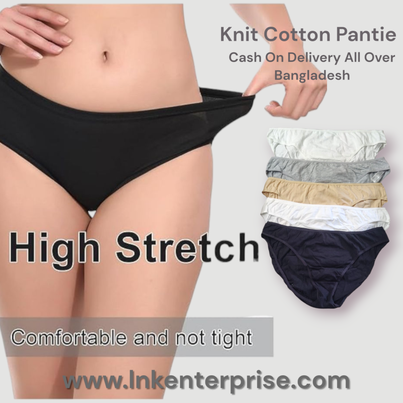 Ladies Assorted 5pcs Pack Bikini Cut Cotton Regular Use Pantie