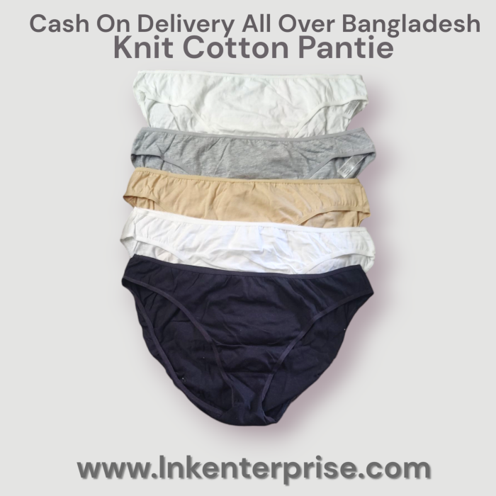 Ladies Assorted 5pcs Pack Bikini Cut Cotton Regular Use Pantie - Image 3