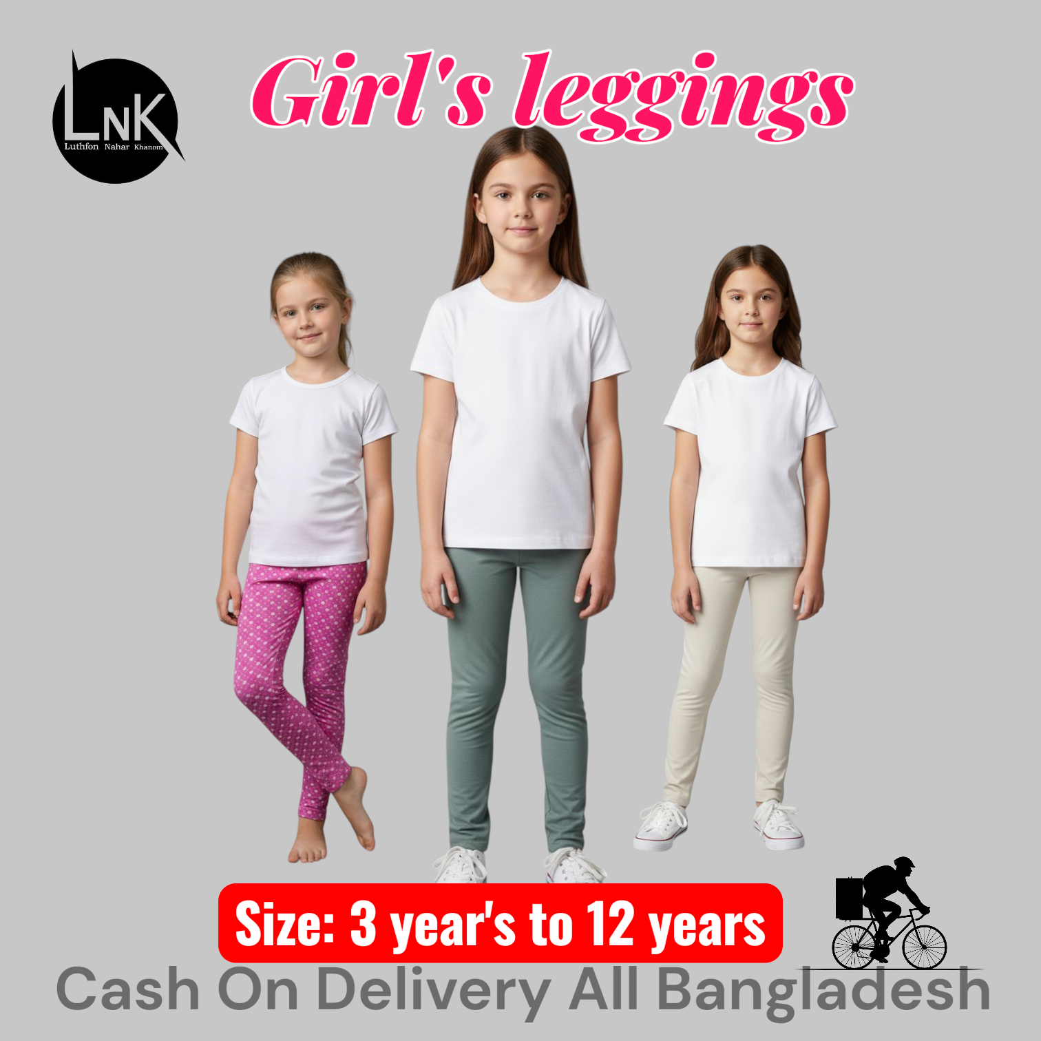8pcs Assorted solid and printed leggings for girls 2yr to 12yr - Image 5
